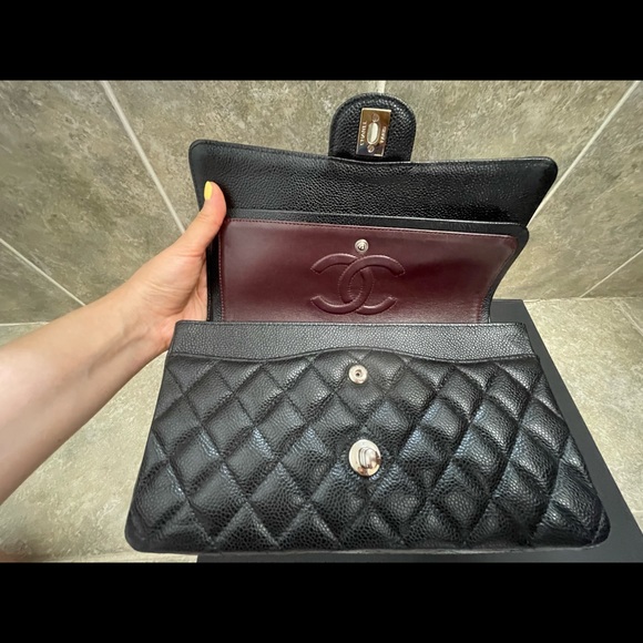 (SOLD)Chanel medium double flap bag caviar - Picture 10 of 12